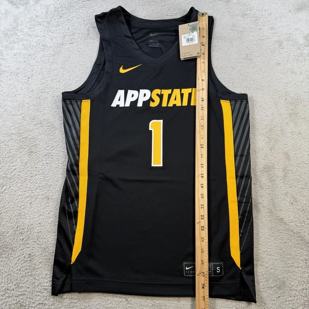 Nike Appalachian App State Mountaineers Jersey Mens Small Black Basketball #1